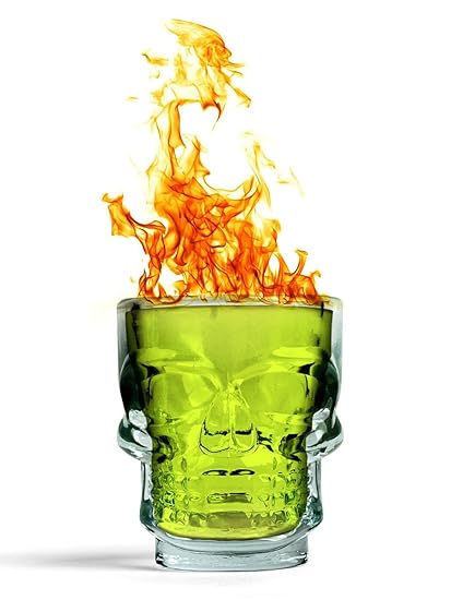 PackNBUY Set of 2 Skull Head Tequila Vodka Alcohol Shot Glasses