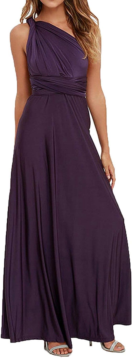 Joeoy Women's Infinity Convertible Multi Way Wrap Maxi Dress Bridesmaid Cocktail Gown Dress