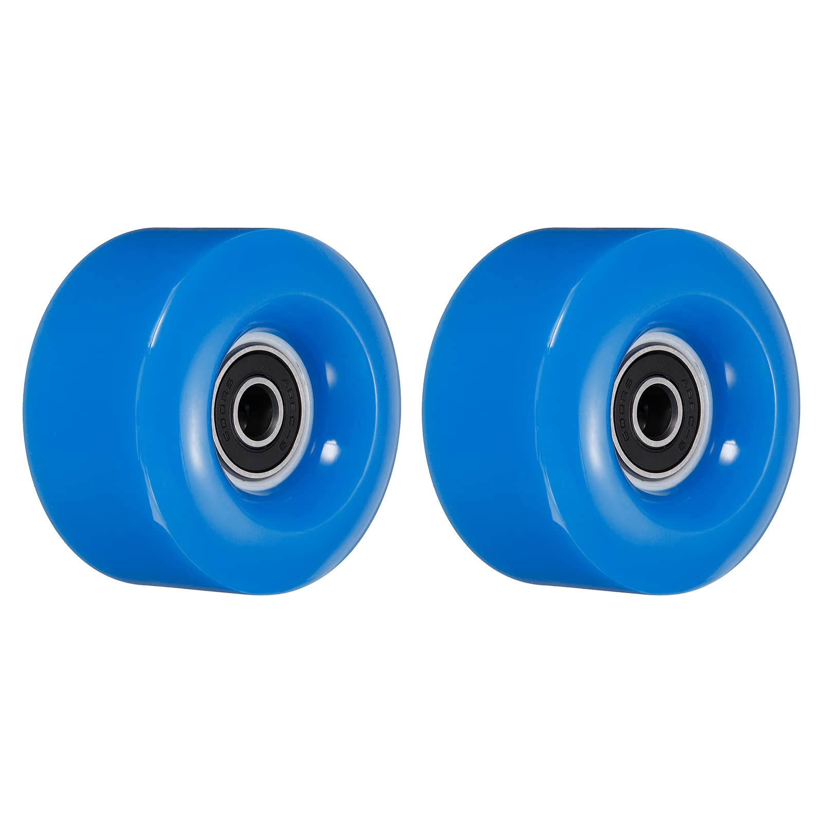 PATIKIL 32 x 58mm Roller Skate Wheels with Bearings, 2 Pack 82A Quad Skate Replacement for Double Row Skate Skateboard Indoor or Outdoor, Blue