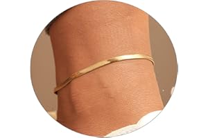 foyjoey Dainty Ankle Bracelets for Women 18K Gold Plated Satellite Beaded Herringbone Chain Anklets Simple Lip Chain Anklet Minimalist Summer Beach Foot Jewelry Christmas