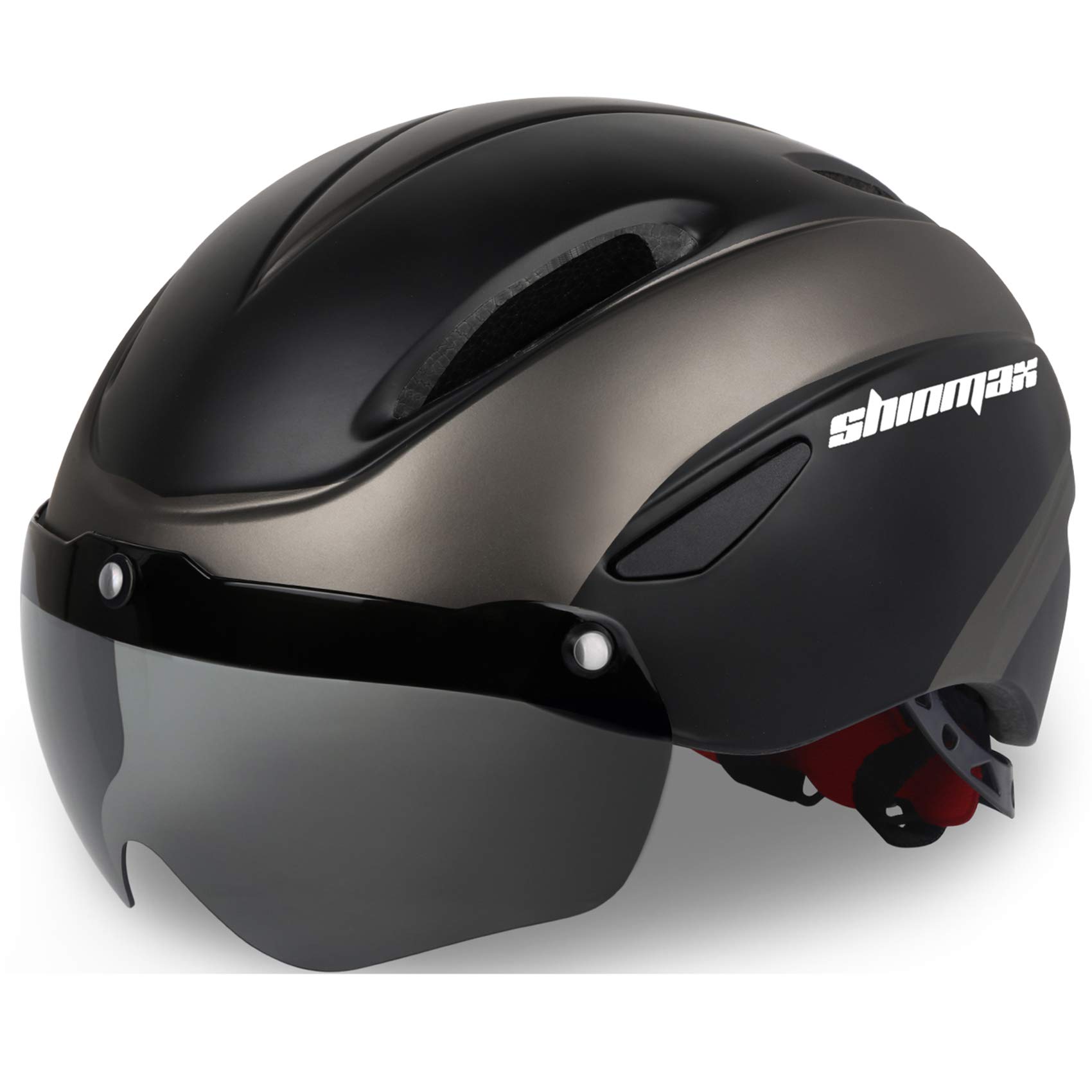 Shinmax Bike Helmet Men Women Cycle Helmet CE Certified Cycling Helmet with Detachable Magnetic Goggles Visor Adult MTB Helmet Adjustable Bicycle Helmet Road Safety Protection Ski Snowboard 56-61 cm