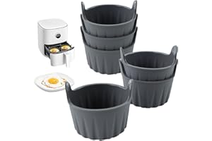 Silicone Air Fryer Egg Mold, 6 Pack 2.8x2.4inch Reusable Nonstick Silicone Egg Bite Molds, Silicone Muffin Liners,Poached Egg