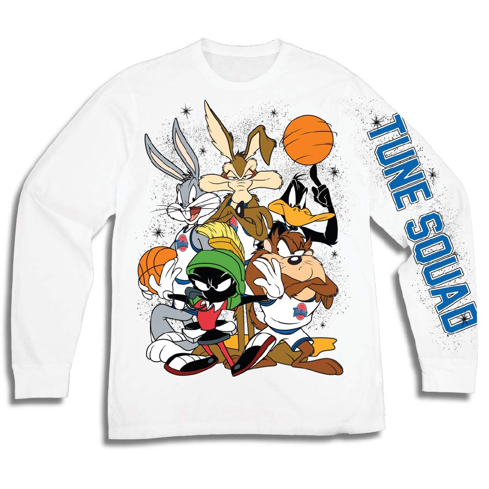 space jam Mens Group Shirt - Tune Squad and Monstars Long Sleeve Tee - 90’s Classic T-Shirt