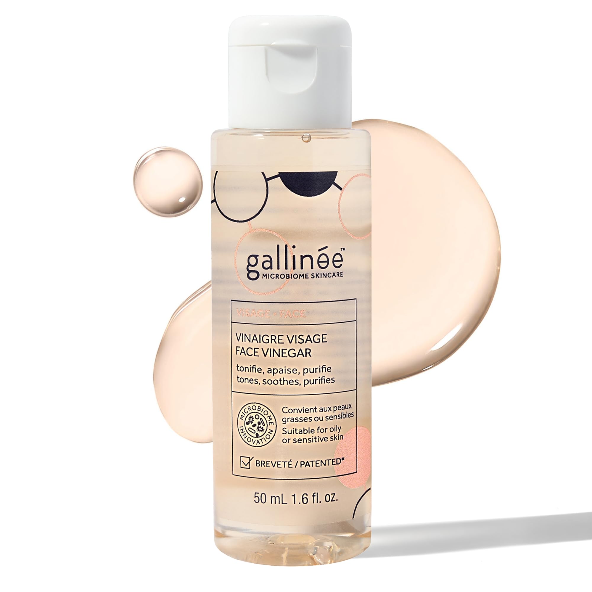 Gallinée - Face Vinegar - Face Toner for Refined Pores - with Hibiscus Infused Apple Cider Vinegar & Prebiotics - Dermatologically Tested Skincare - for Oily & Sensitive Skin - Also in Travel Size
