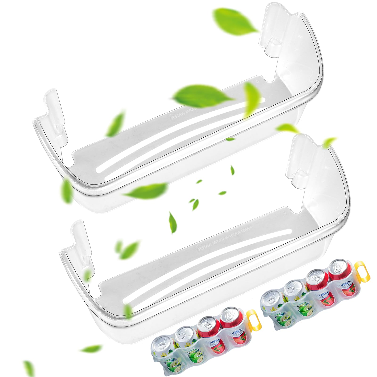 Photo 1 of UPGRADED 242126602 Refrigerator Door Bin Replacement Part Compatible with Frigidaire FFSS2615TE3 FFSS2615TE0 LFSS2612TE0 FFSS2615TS2 LFSS2612TF0 FFSS2615TS0 Fridge Side Bottom Shelf 2 Pack