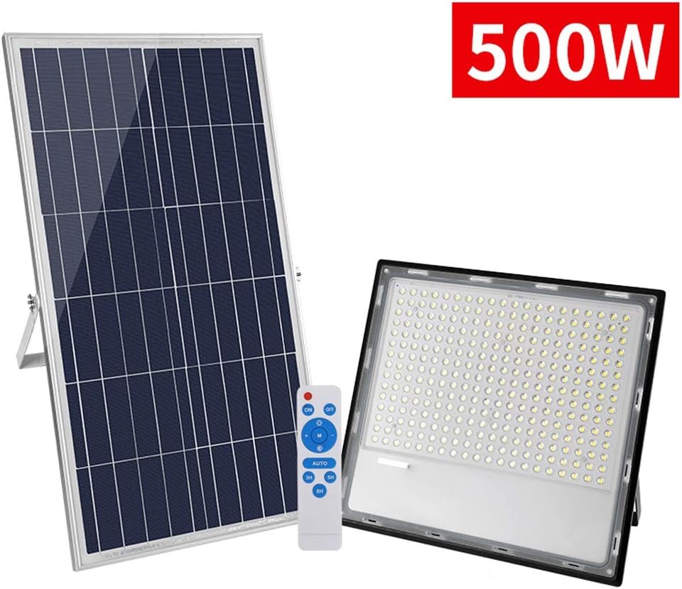 CHY Solar Street Light Outdoor, 500W Remote Control Dusk To Dawn Security Lighting For Yard, Garden, Gutter, Pathway (Color : A)