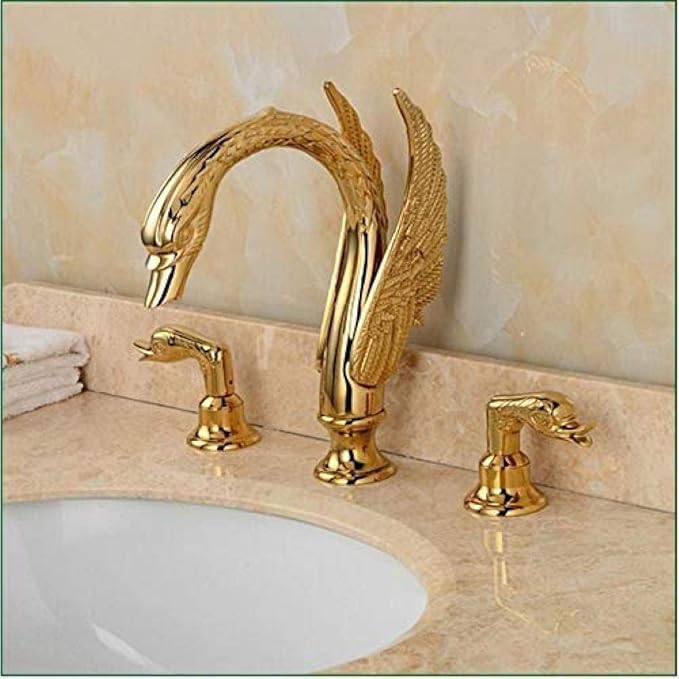 Groß-und Einzelhandel Deck Installation Bad Schwan Waschbecken Gold