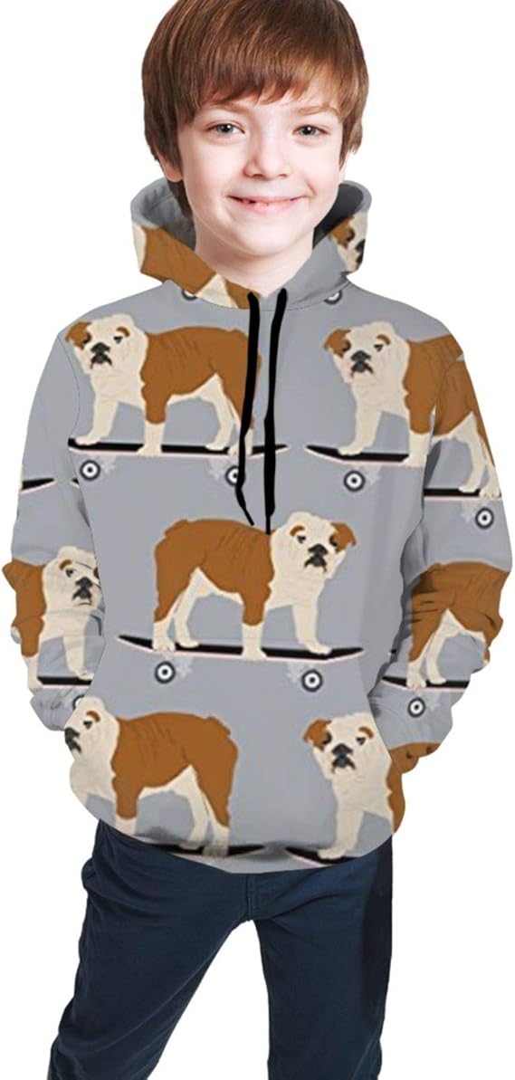 Amazon Co Jp 英語ブルドッグスケートボード パーカー ボーイズ ガールズ ファッション カーディガン キャップ付き 長袖 カジュアルウェア プルオーバー 服 ファッション小物