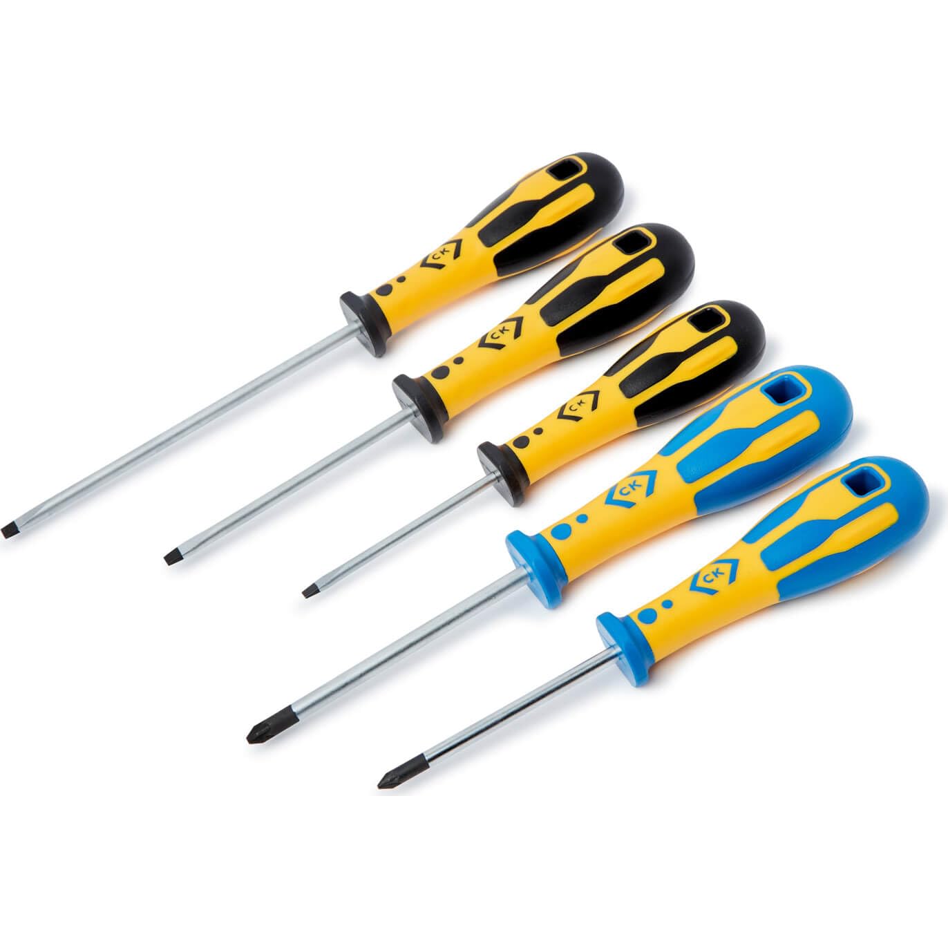 Best Price Square SCREWDRIVER SET 5 PCS PZ + SLOTTED T49153 By CK TOOLS