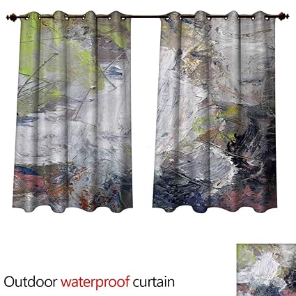 Amazon Com Outdoor Curtains For Patio Sheer Abstract Oil