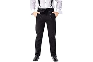 Oakamy Gothic Pants Men Steampunk Victorian Costume Renaissance Medieval Classic Trousers