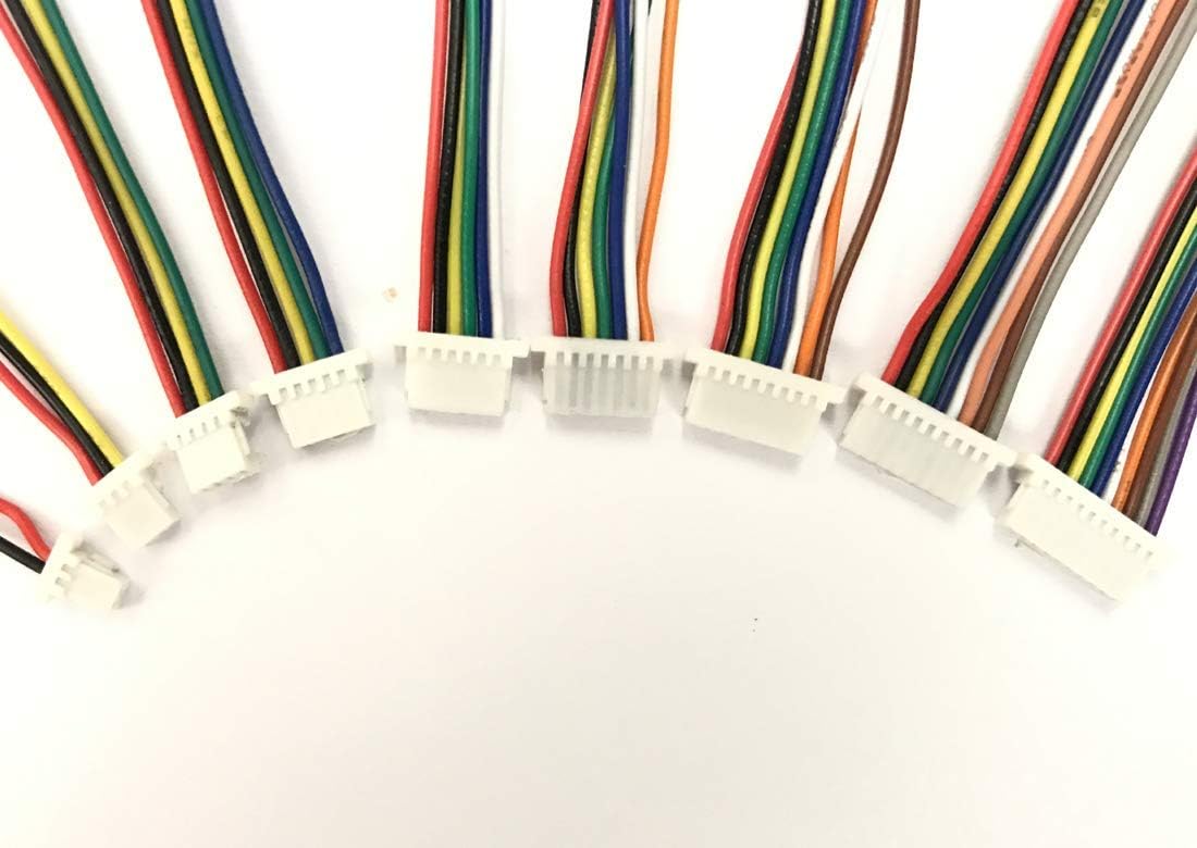 JST-SH Micro 1.0mm 2 3 4 5 6 7 8 9 10 Pin Mini Female Connector 100mm Wire Cable for PCB Board x 45 pcs