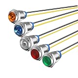 Gebildet 5Pcs 10mm 110V-220VAC LED Metal Indicator