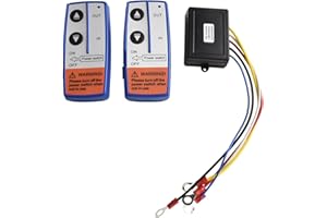 12V Wireless Winch Remote Control Kit with 150ft Range, Waterproof Receiver for 17000lb Winches, Includes 2 Remotes and Recei