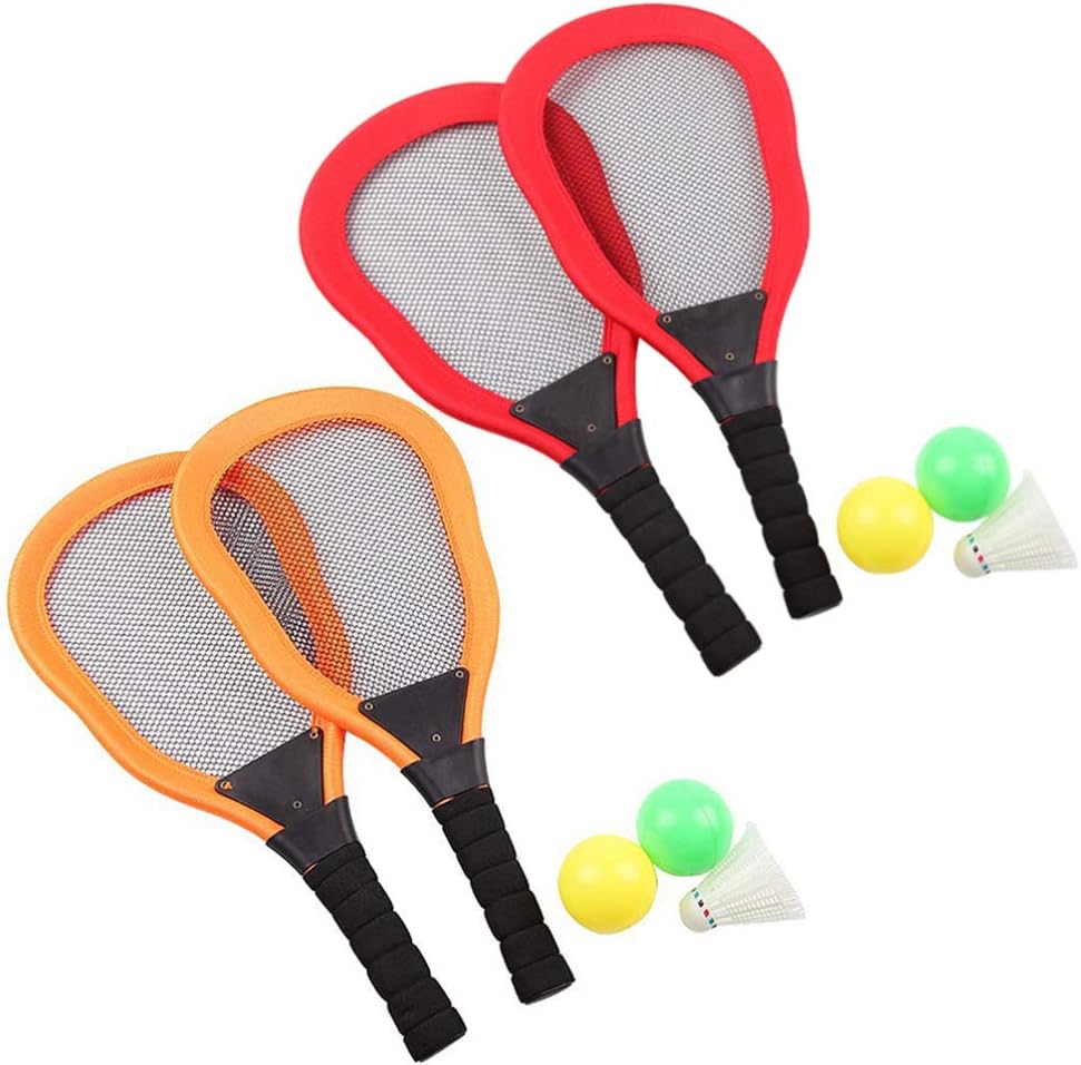 Wakauto Kids Tennis Racket Set Plastic Badminton Tennis Rackets Balls Set,Kids Racket Badminton