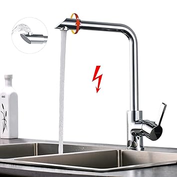 BONADE Niederdruck Küchenarmatur, 360° Schwenkauslauf, Armatur Einhandmischer Wasserhahn Spülbecken Mischbatterie Spülbatteri