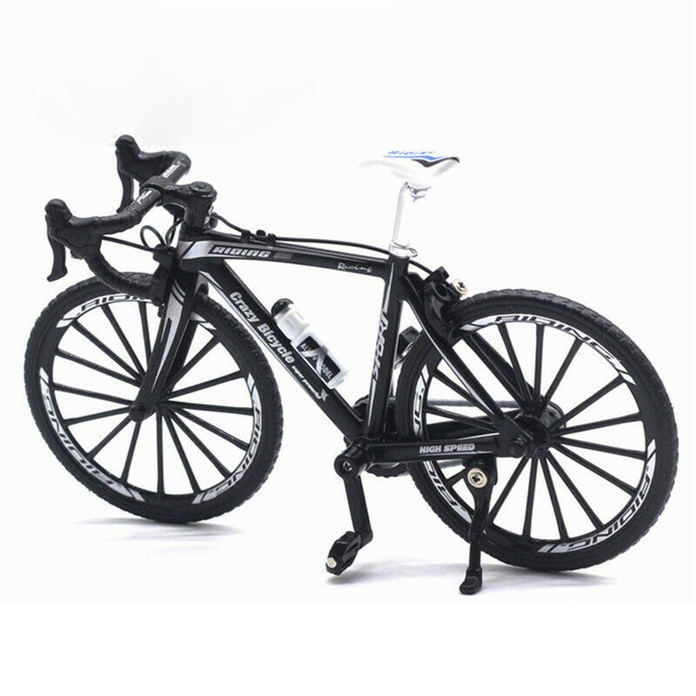 1:10 Alloy Mini Bicycle Toy, Finger Road Bike Model, Cycling Toys for Kids Gifts and Collections (Black)
