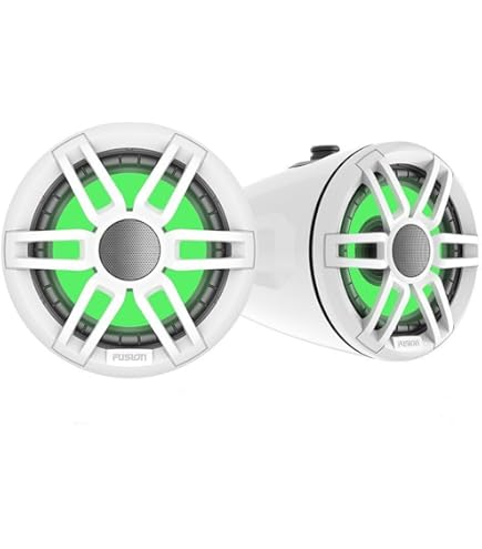 Garmin Fusion Signature Serie 3 - Altoparlanti Wake Tower, 16,5 cm, coassiali 330 Watt, illuminazione CRGBW, colore: Bianco (coppia) 010-02438-01
