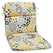 Pillow Perfect Bright Floral Indoor/Outdoor 1 Piece Split Back Round Corner Chair Seat Cushion with Ties, Deep Seat, Weather, and Fade Resistant, 40.5