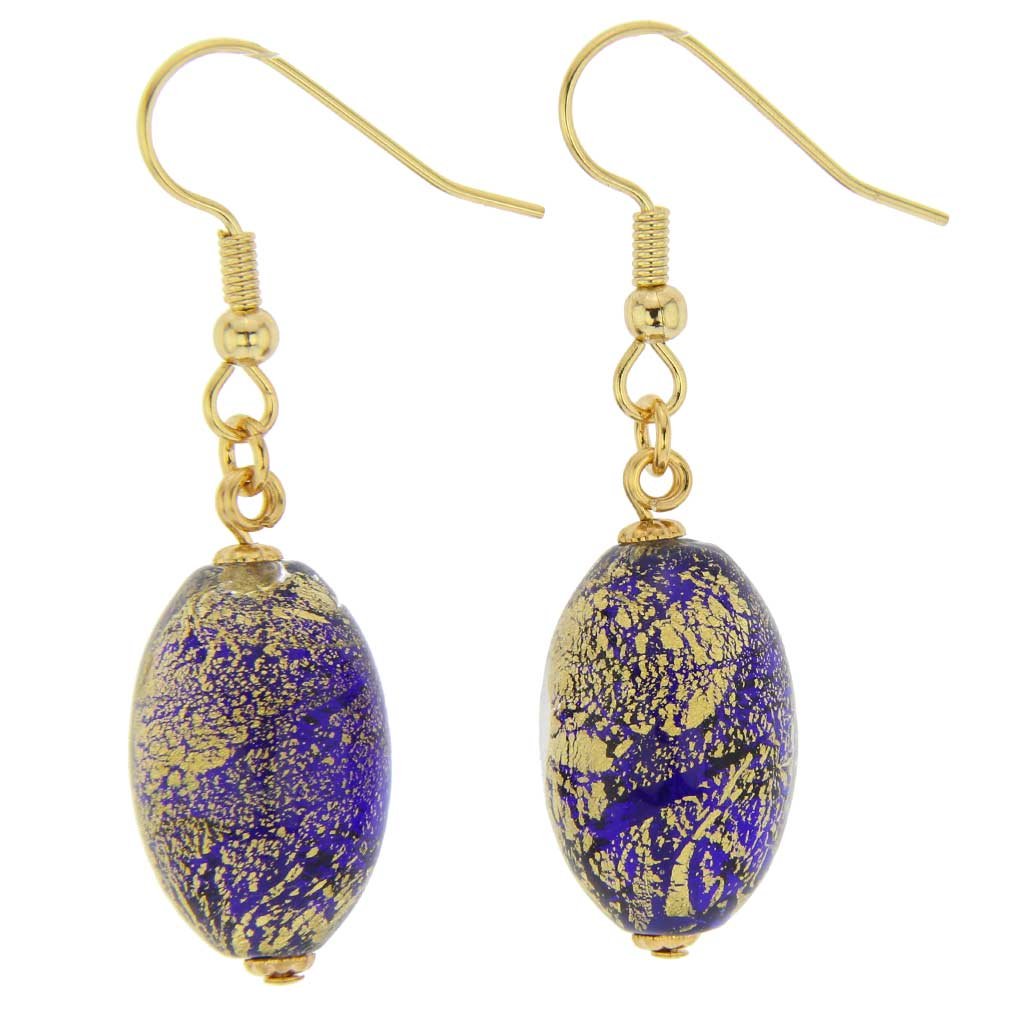 Glass Of Venice Murano Glass Ca D'Oro Olives Earrings - Cobalt Blue