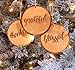 Large Rustic Christmas Ornaments with Thankful, Grateful & Blessed (Set of 3) 4 inch; Round Wooden Farmhouse Decor Country Indoor Decorations