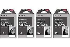 Fujifilm Instax Mini Instant Film Monochrome 4-Pack Bundle Set, Mono Chrome (10 x 4 = 40) # 337556 for Mini 90 8 70 7s 50s 25
