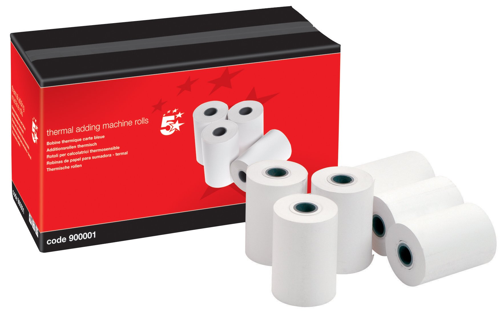 5 Star Thermal Printer Rolls for Printing Calculator 57x40x12.7mm [Pack of 20]