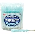 Extra Large Rock Candy Sticks: 36 Light Blue Cotton Candy Lollipop - Individually Wrapped - Crystal Rock Candy Sticks for Candy Buffet, Birthdays, Weddings, Receptions, Bridal and Boy Baby Showers