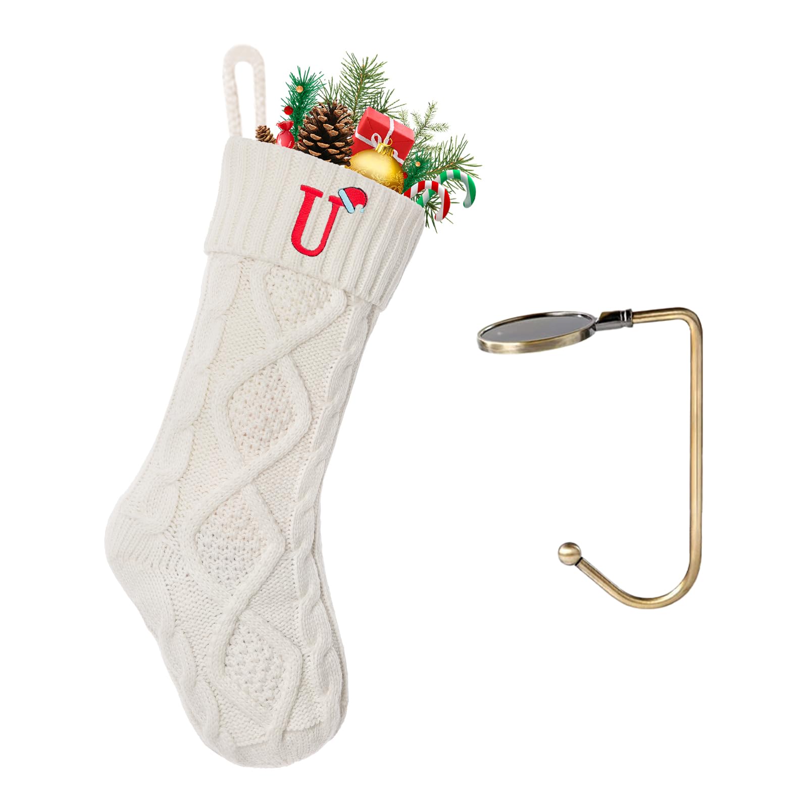 VRFASHION Christmas Stockings with Initials, Letter