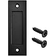 Fpz-bd Running Black 6 inch Sliding Barn Door Finger Pull Set | Heavy Duty Modern Simple Invisible Handle| with Flat Bottom Easy to Install