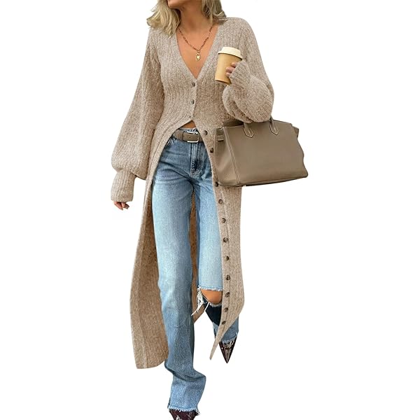 BlaQ Vault Long Women's Cardigan - Trendy Open Front Fall Cardigans Dress -  Lightweight Knit Sweater for Women - Green at Amazon Women's Clothing store