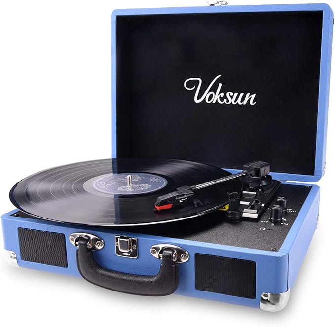 Record Player, VOKSUN Portable Bluetooth Vinyl Amazon.co.uk Electronics