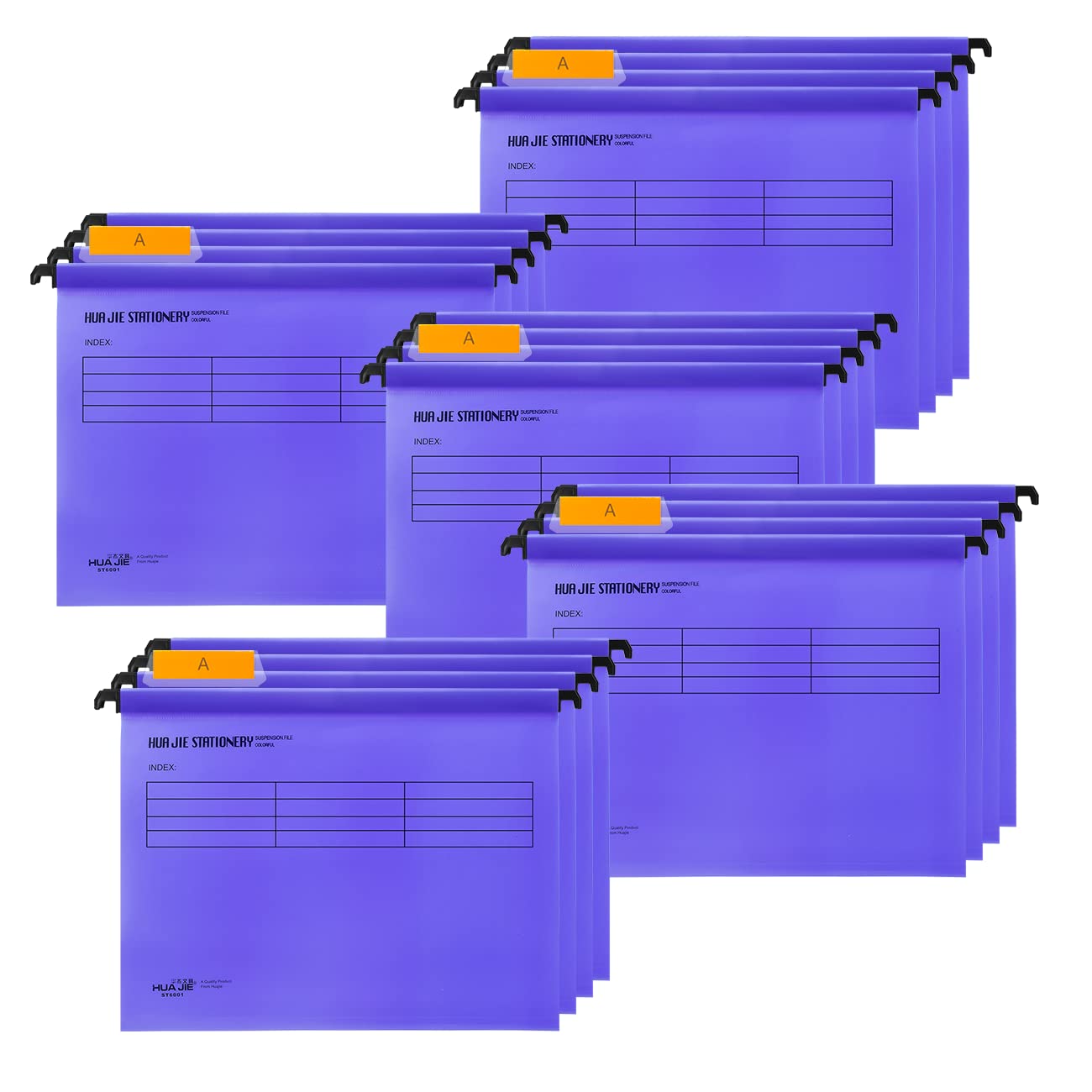 QNLEMON 20PCS A4 Suspension Files, Polypropylene Filing Cabinet Suspension Files with Tabs and Card Inserts for Office Organization Home Work (Purple)