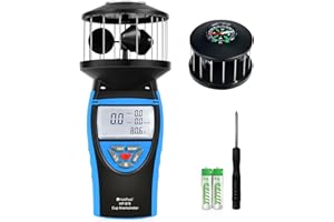 H HOLDPEAK HoldPeak Handheld Cup Anemometer with Compass, 360° Wind Measuring Digital Air Wind Speed Meter, 93MPH Wind Speed Measuring Device Gauges for Outdoor Sailing HVAC Golf Shooting, HP-878
