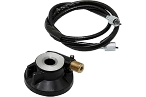 UOIENRT 12 mm Moped Speedometer Cable, Speedometer Drive Gear with 39.4in 100cm Cable Replacement for GY6 50cc 150cc Scooter
