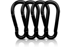 AUTMATCH Carabiner Clips, 3" Spring Snap Hook Caribeener Clips Buckle Heavy Duty Locking Carabiners Chain Quick Links, 4 Pack