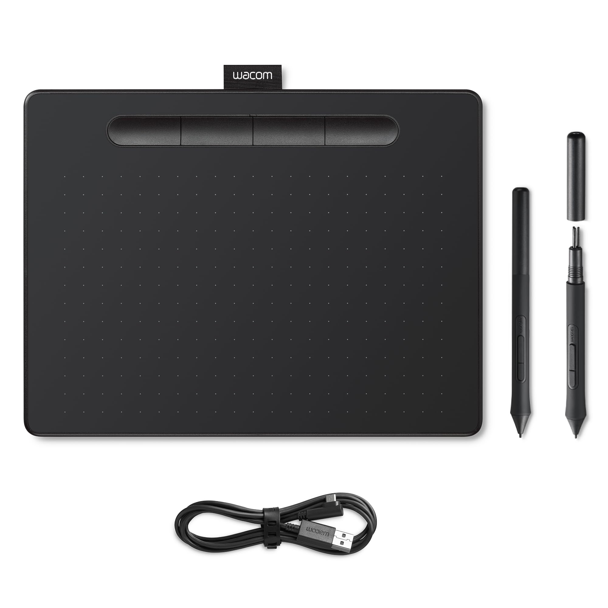 Wacom Intuos Medium Drawing Tablet - Digital Tablet for Painting, Sketching and Photo Retouching with pressure sensitive pen, black - Ideal for Work from Home & Remote Learning