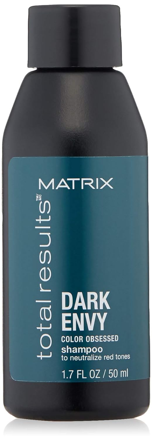 MATRIX Total Results Dark Envy Color-Depositing Green Shampoo | For Neutralizing Red Undertones in Dark Brown or Black Hair | Cool, Glossy Finish
