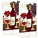 MJM Innovations Kitchen Towel Linen Set of 5 Pieces | 2 Towels 2 Potholders & 1 Oven Mitten | Featuring Wine Vineyard Grapes, Wine Glass & Bottle, Red Rose Flower, Bordeaux Chateau Roma (Wine)