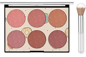 KYDA 6 Colors Light Luxury Matte Blush Powder Bright Shimmer, Contour and Highlight Blush Palette with Blush Brush, by Ownest Beauty-Set A