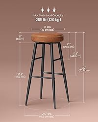 VASAGLE EKHO Collection - Bar Stools Set of 2, Bar