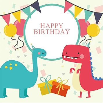 Amazon Com Leowefowa 5x5ft Cartoon Diosaur Backdrop Kids Happy