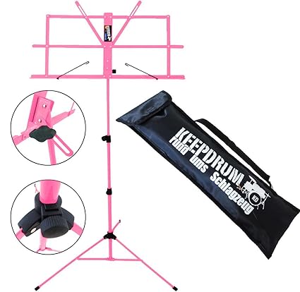 KEEPDRUM MUS2Pink Notenständer Pink kindgerecht + Tragetasche