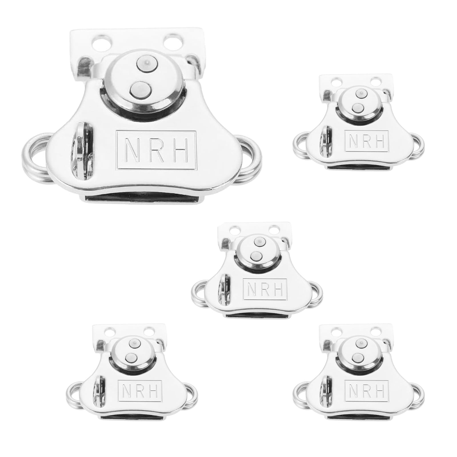 Butterfly Twist Latch, Yetaha 5 PCS Spring Loaded Toggle Clamp Toolbox Lock Hasp Rotary Clasp for Chest Trunk Flight Case Wooden Box, Approx.56x53MM/2.20"X2.09", Hole Diameter: 4.5MM, Silver