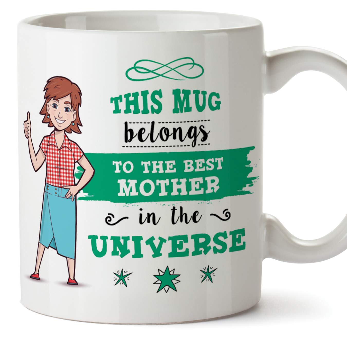 MUGFFINS Mum Mug - Best Mum in The Universe - Coffee Mummy Mug for Breakfast Mothering Sunday/Birthday Presents for Mum/Ceramic 11 oz