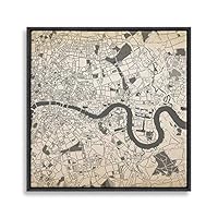 Framed Canvas Wall Art Map Canvas Prints Home Artwork Decoration for Living Room,Bedroom - 16x16 inches
