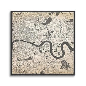 signwin Framed Canvas Wall Art Map Canvas Prints...