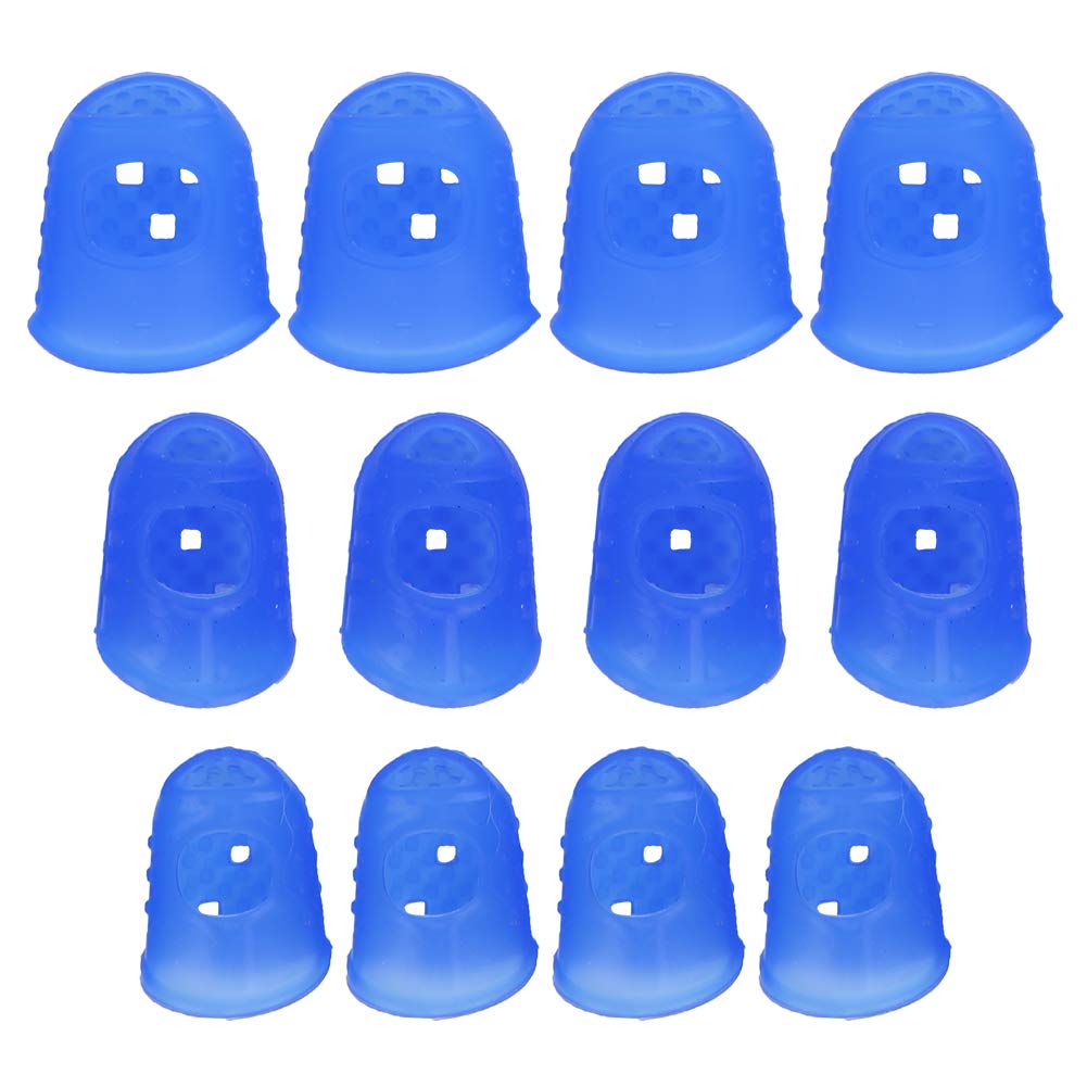 Pack of 12 Guitar Fingertip Protectors Guitar Finger Guards for Acoustic Guitar Ukulele(Blue M00253) Leisure Sport