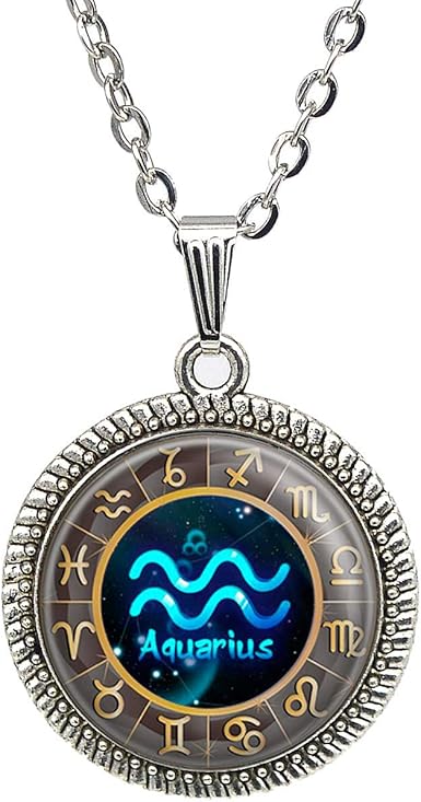 Amazon Com Zodiac Sign Necklace Constellation Astrology Pendant Birthday Jewelry Gift Horoscope Taurus Cancer Capricorn Pisces Gemini Aquarius Clothing