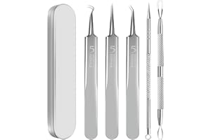 YGQQOY Blackhead Remover Tweezers, Pimple Popper Tool Kit, Ingrown Hair Tweezers, Blackhead Extractor, Skin Zit Acne Blemish Popping Removing Surgical Tweezers Tools for Nose Eye Face